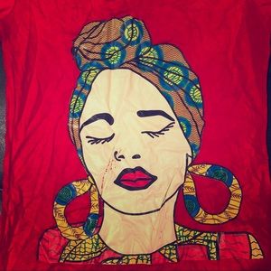 Straight From Africa !! Women In Headwrap Shirt !